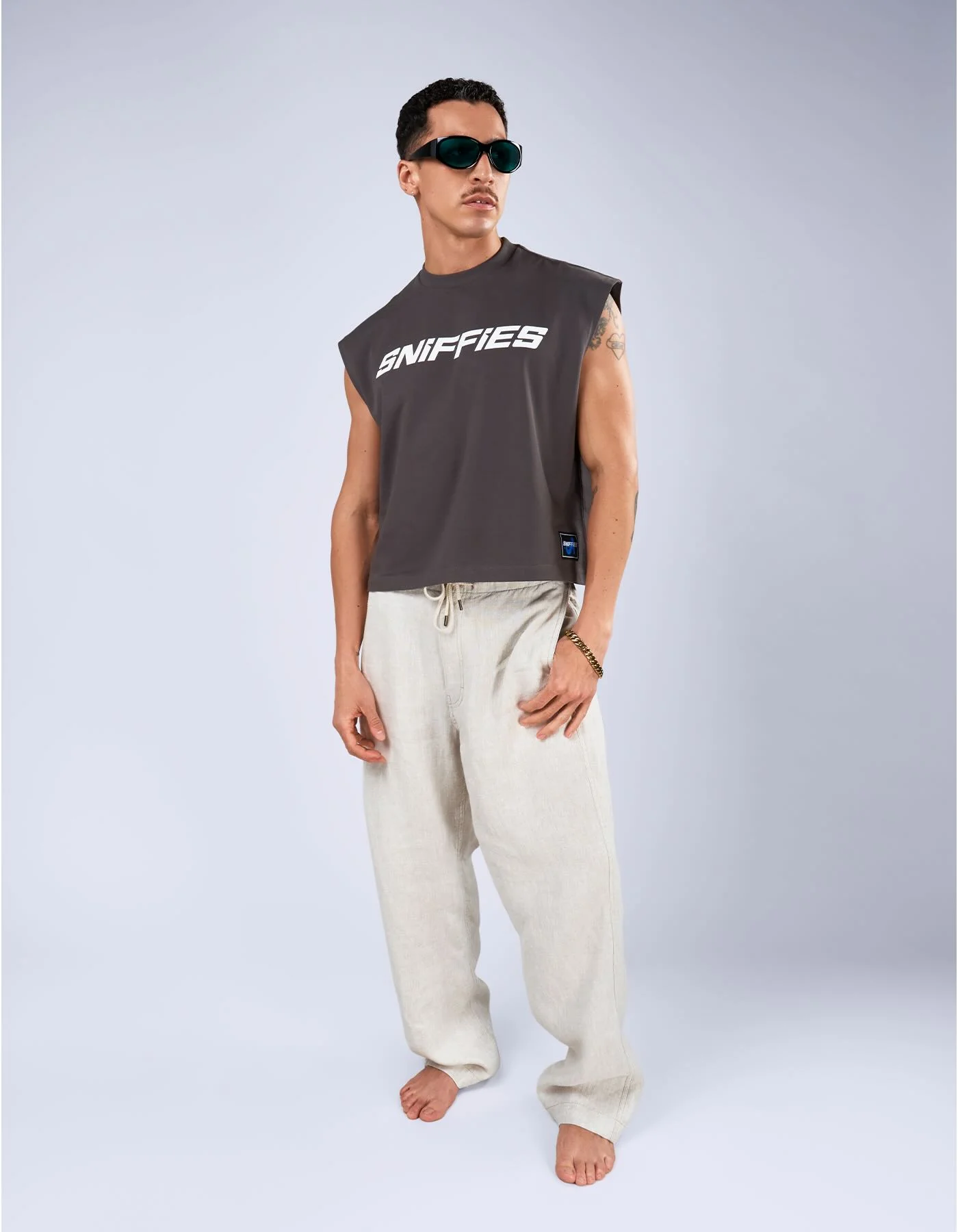 Cruising Club Crop Muscle Tank - Washed Black - Image 4