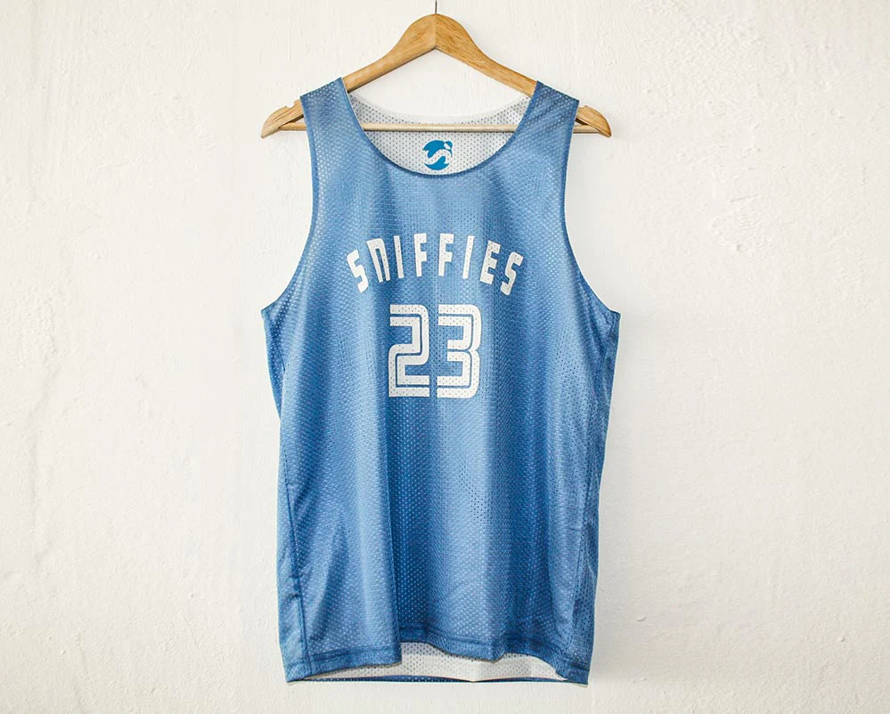 Reversible Mesh Jersey - Carolina Blue/White - Image 3
