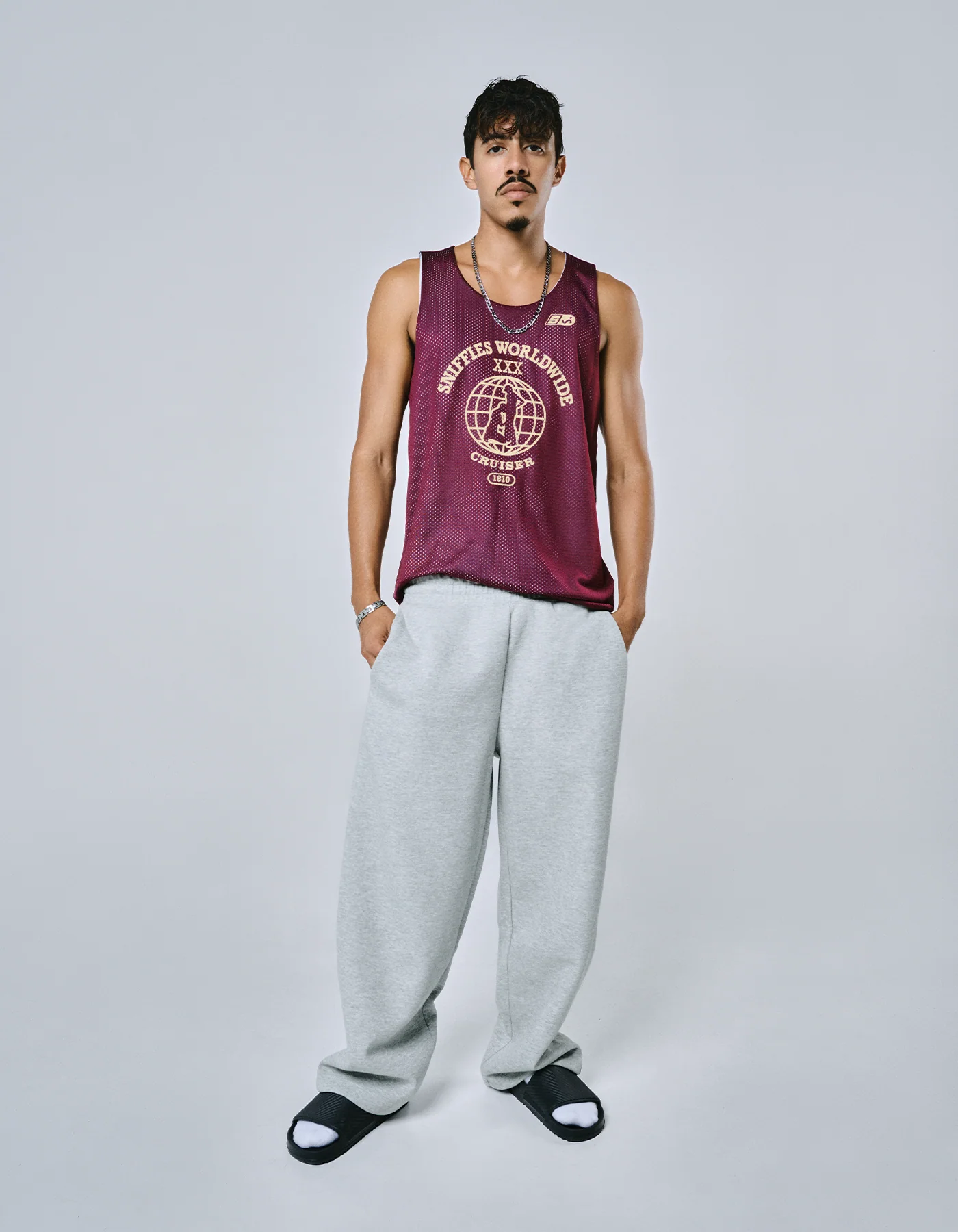 Worldwide Cruiser Reversible Mesh Jersey - Burgundy/White - Image 5