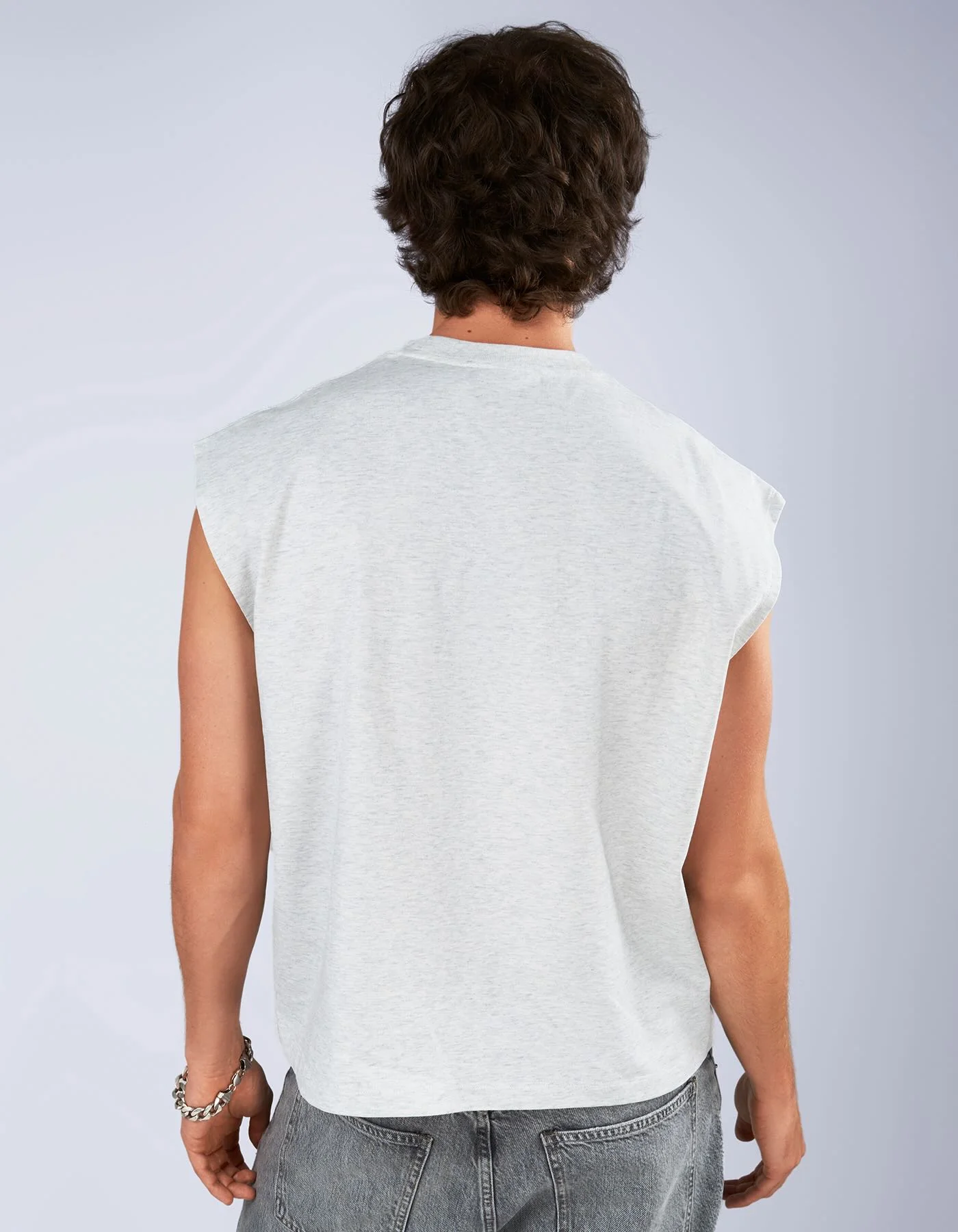 Wrestling Crop Muscle Tank - Light Grey - Image 5