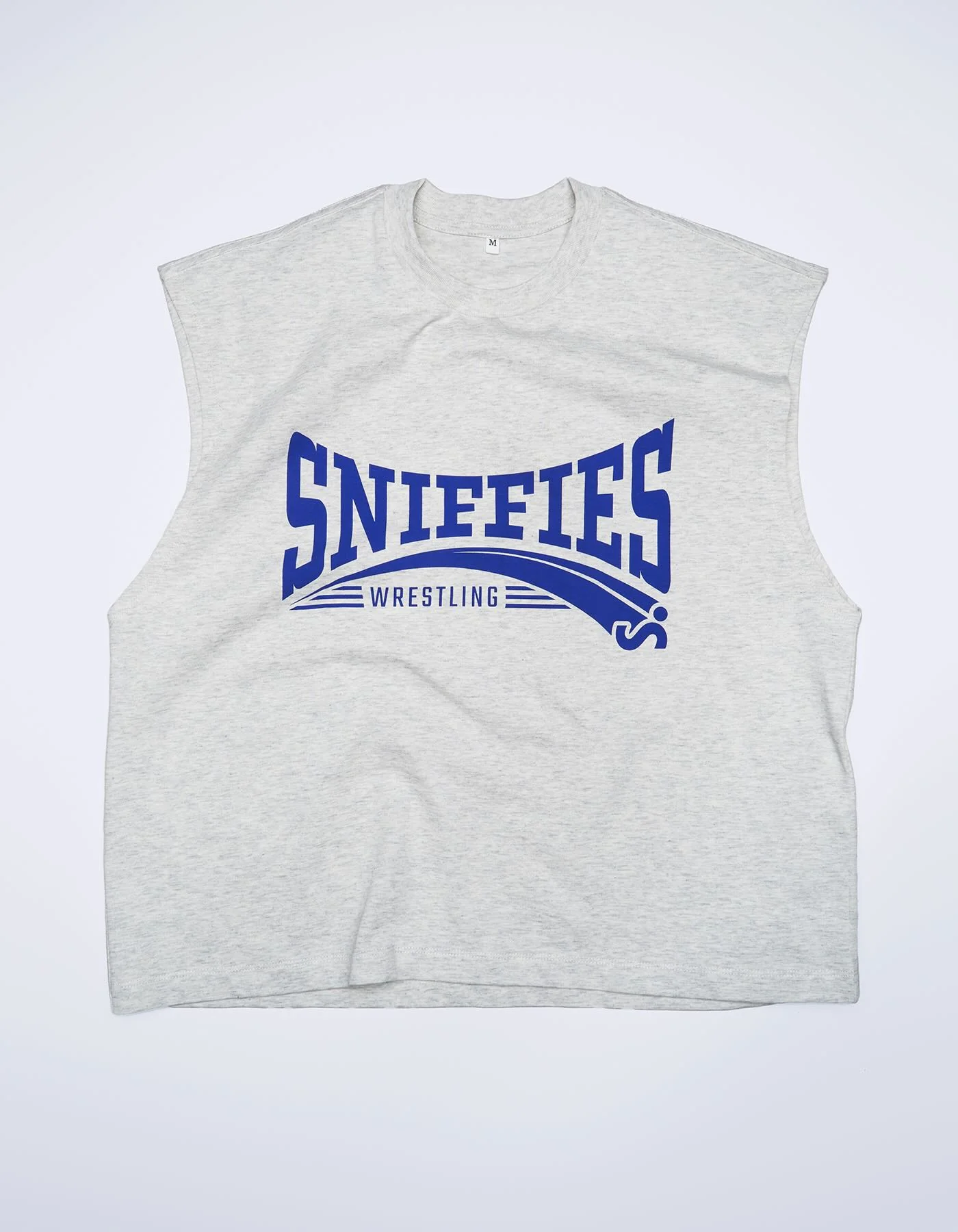 Wrestling Crop Muscle Tank - Light Grey - Image 6