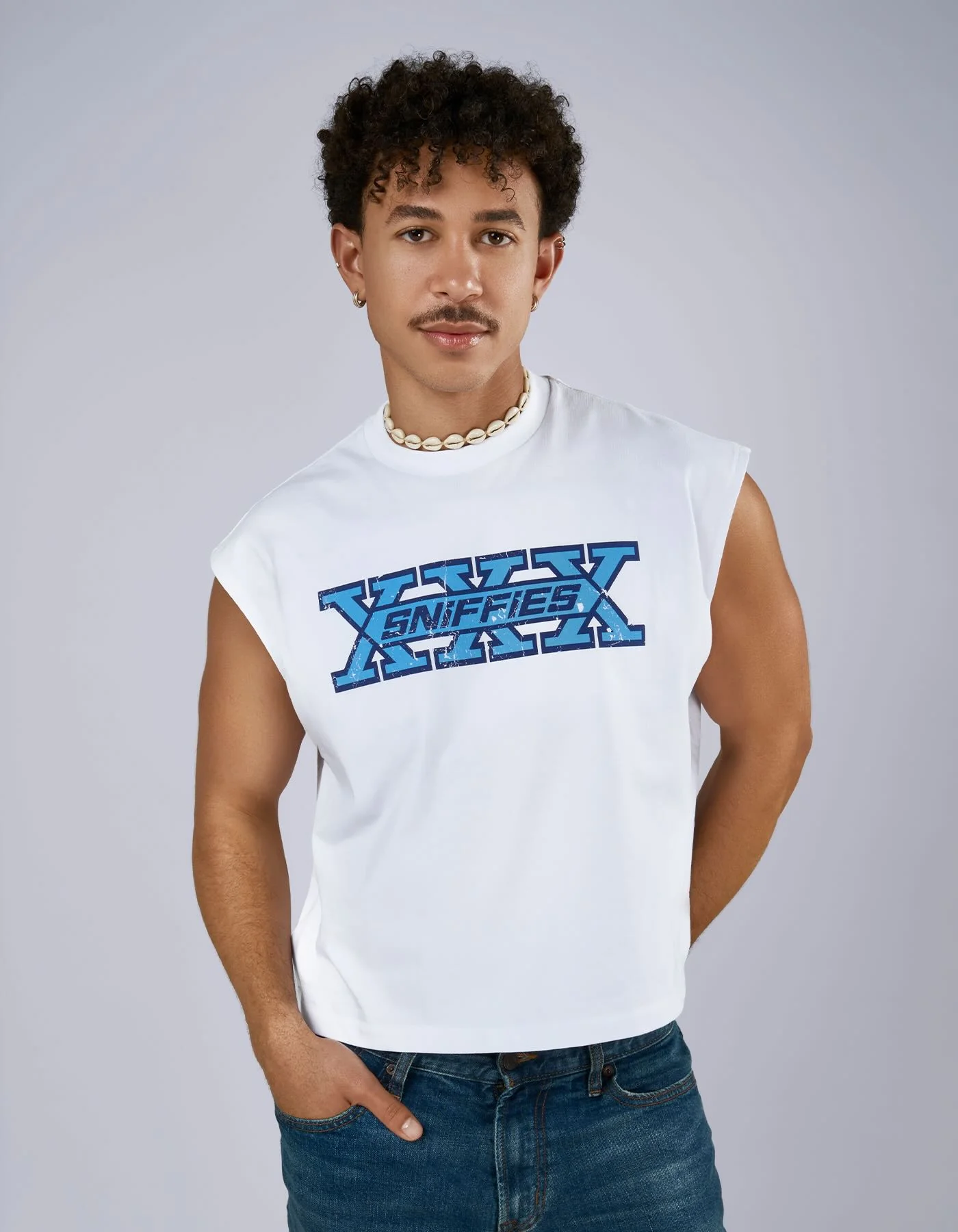 XXX Crop Muscle Tank - White - Image 5